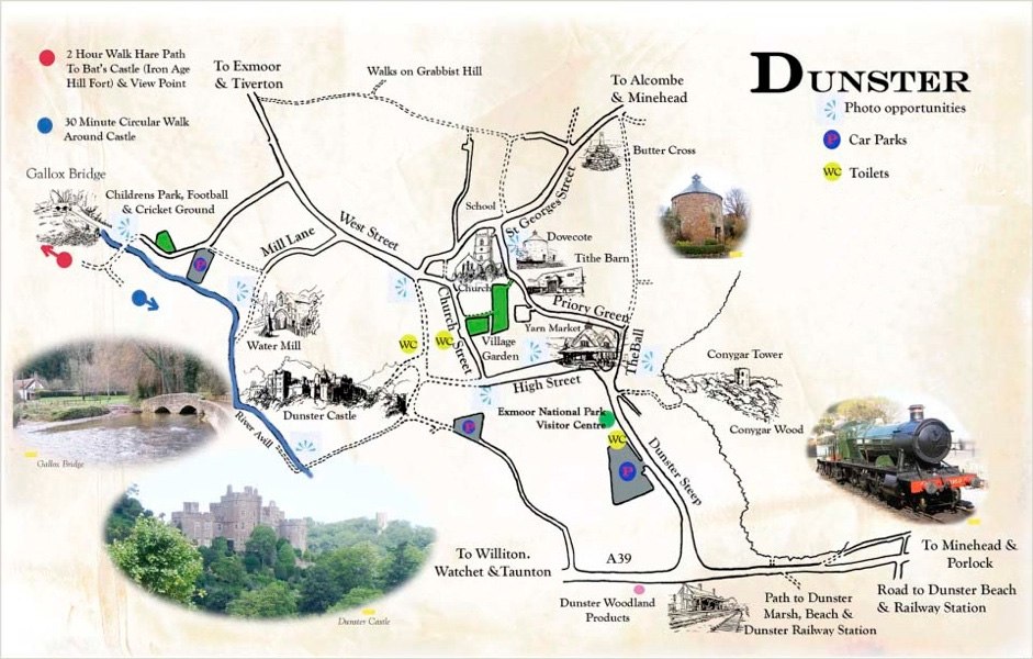 Visit Dunster Map